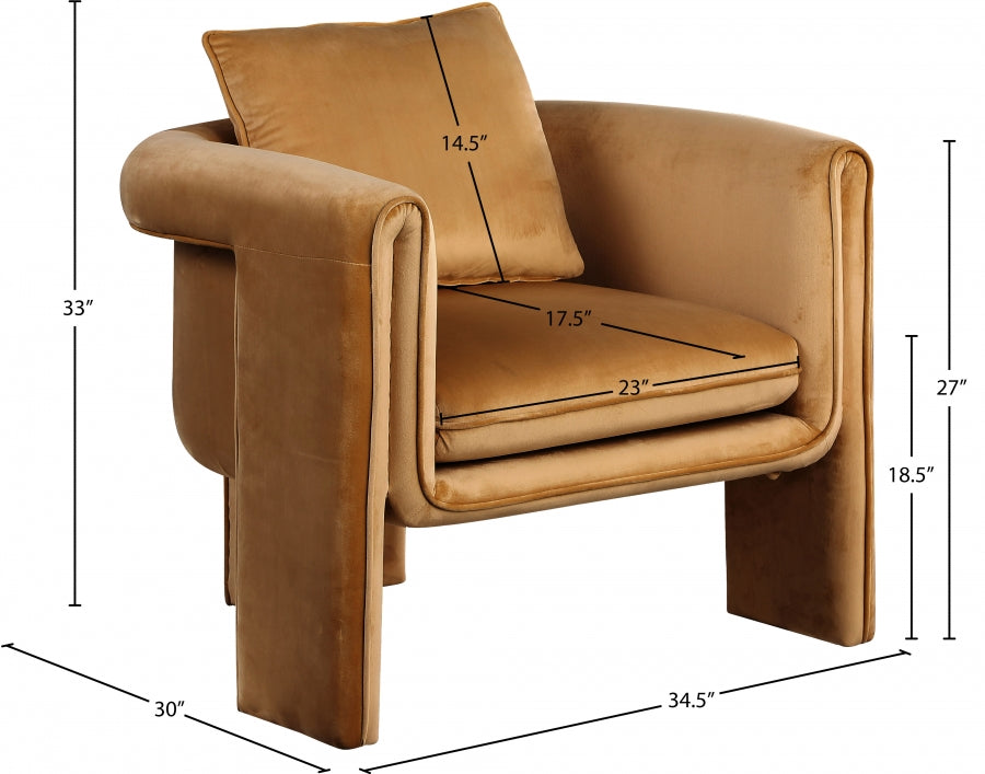 Fauteuil d'appoint rembourré en chenille Vivi
