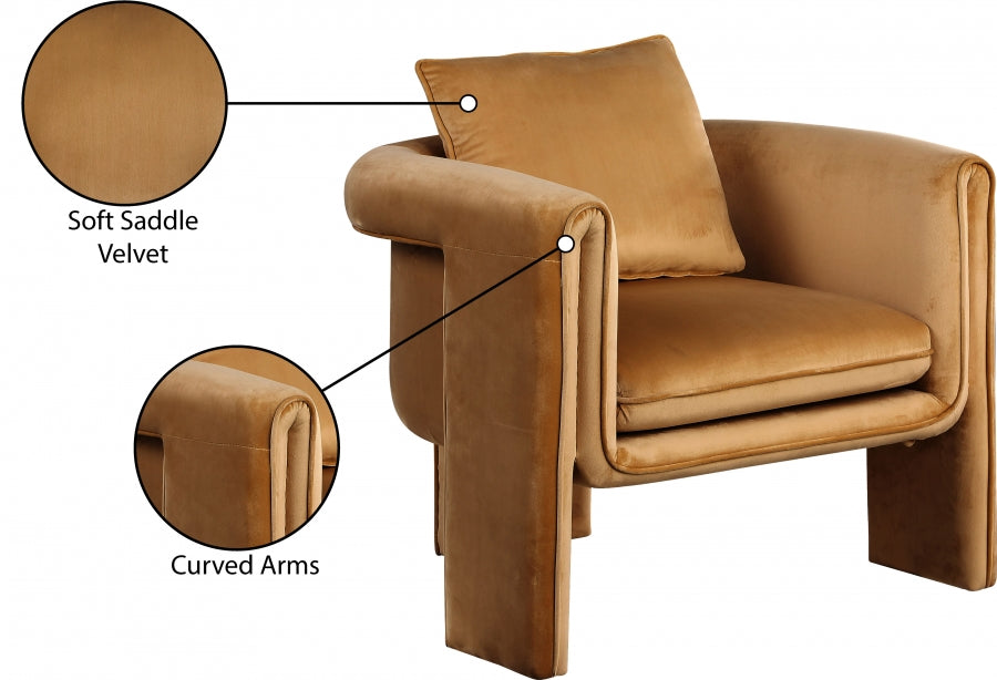 Fauteuil d'appoint rembourré en chenille Vivi