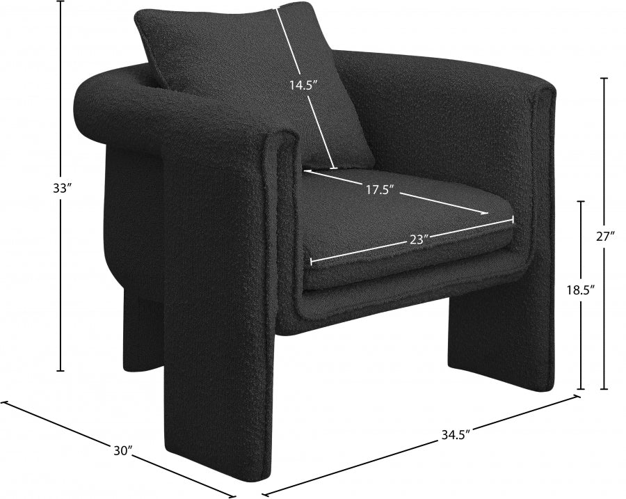 Fauteuil d'appoint rembourré en chenille Vivi