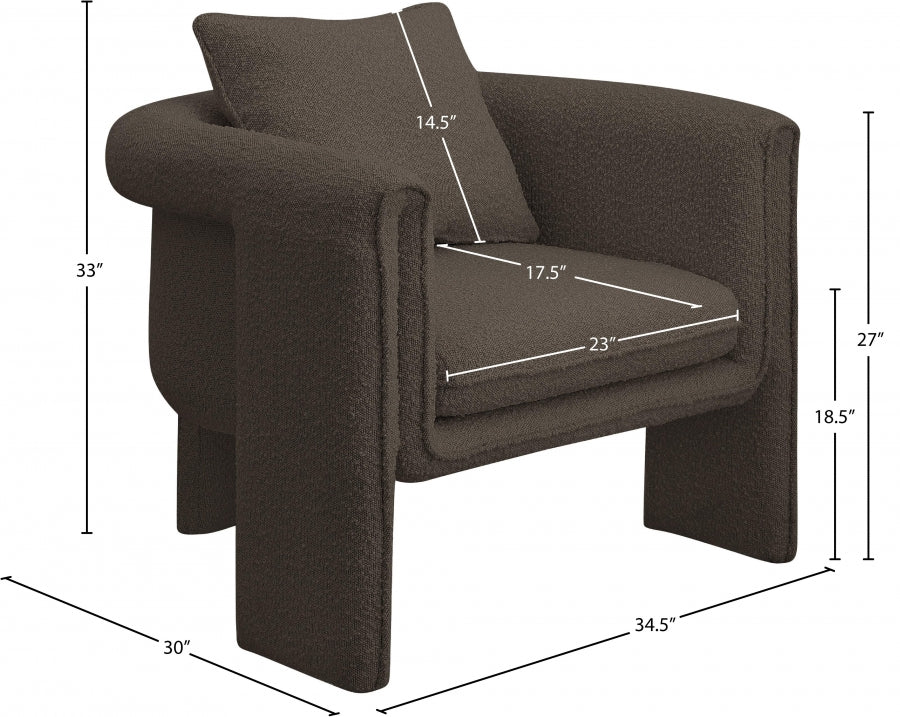 Fauteuil d'appoint rembourré en chenille Vivi