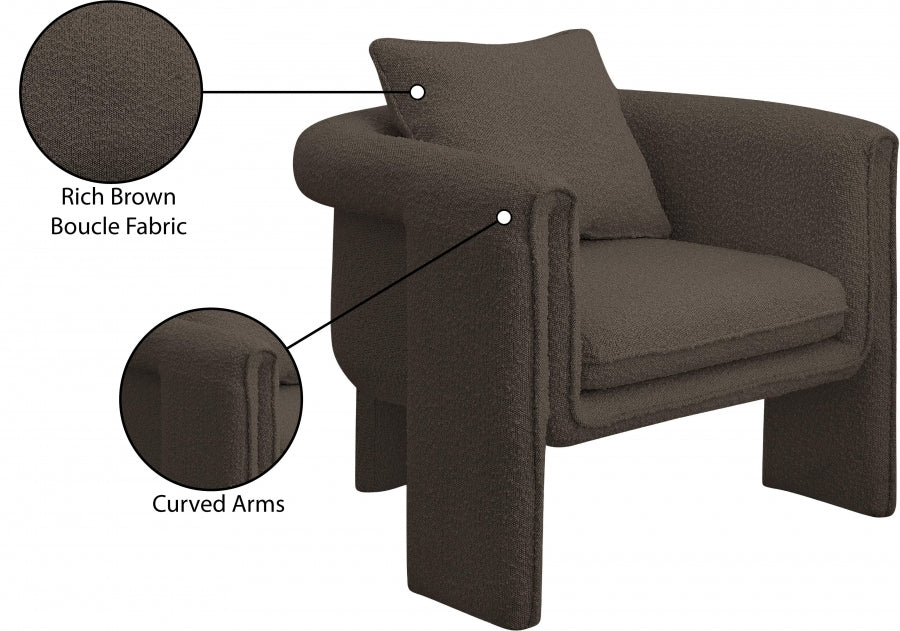 Fauteuil d'appoint rembourré en chenille Vivi