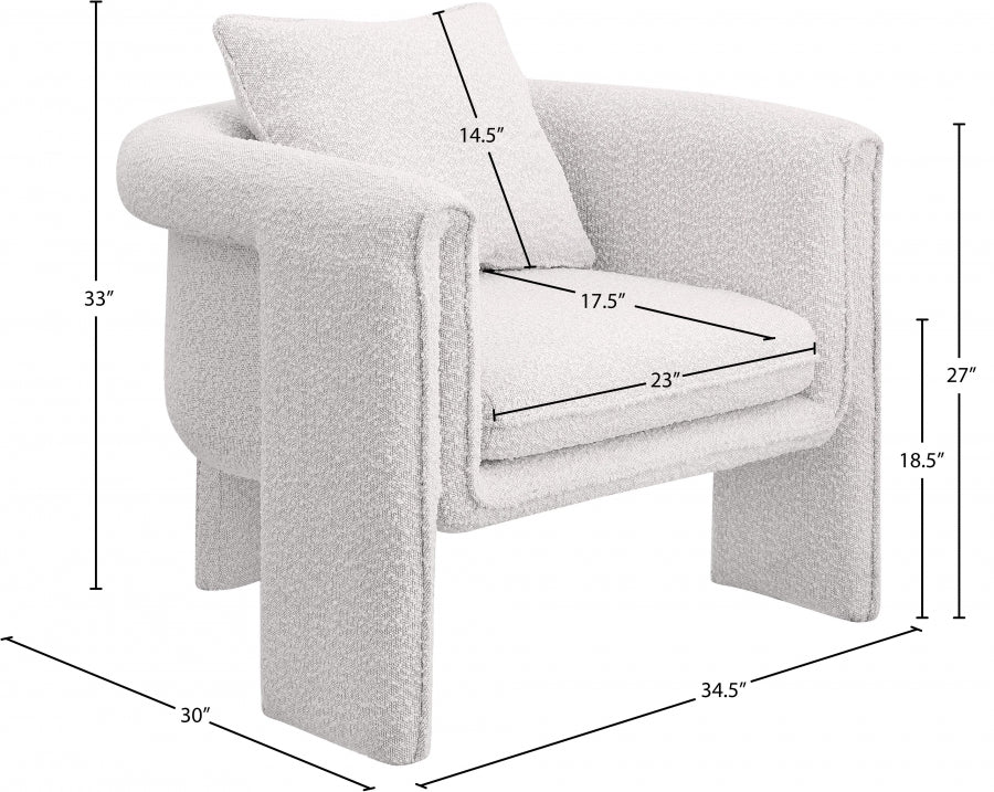 Fauteuil d'appoint rembourré en chenille Vivi
