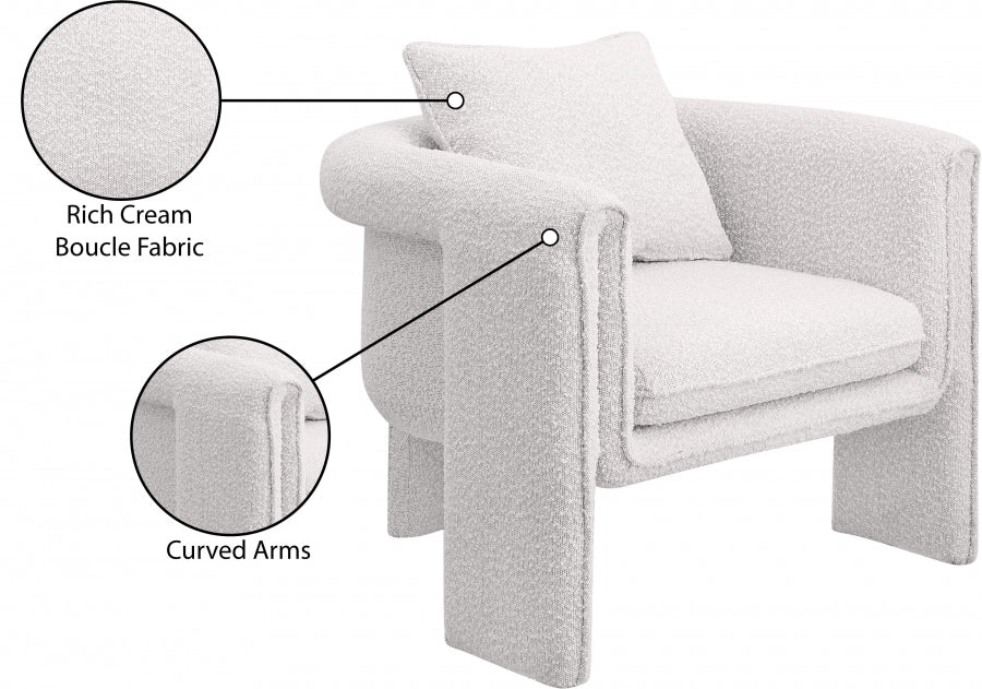 Fauteuil d'appoint rembourré en chenille Vivi