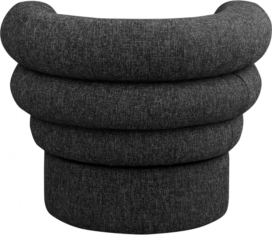 Valentina Linen Textured Fabric Upholstered Swivel Accent Chair