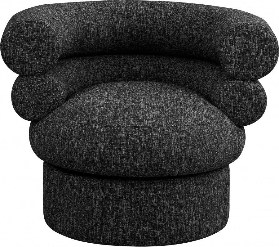 Valentina Linen Textured Fabric Upholstered Swivel Accent Chair