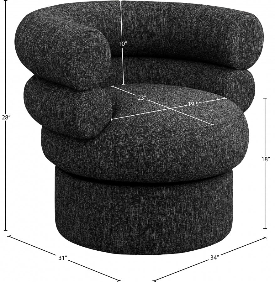 Valentina Linen Textured Fabric Upholstered Swivel Accent Chair