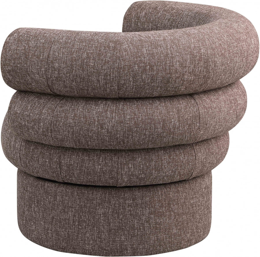 Valentina Linen Textured Fabric Upholstered Swivel Accent Chair