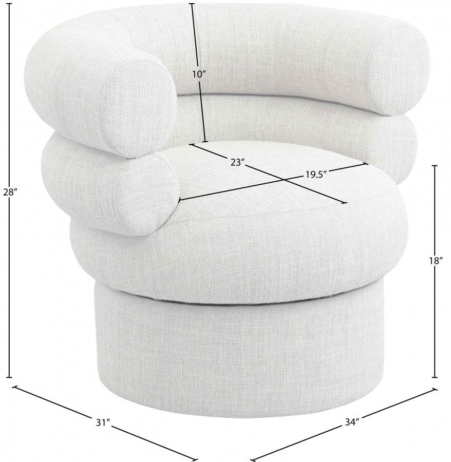Valentina Linen Textured Fabric Upholstered Swivel Accent Chair