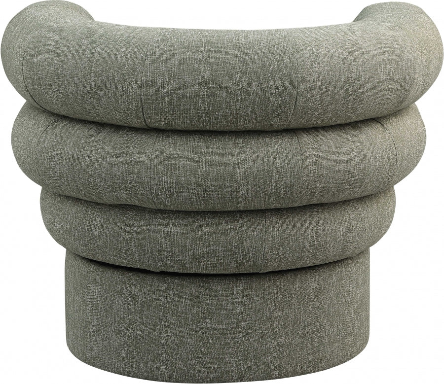 Valentina Linen Textured Fabric Upholstered Swivel Accent Chair