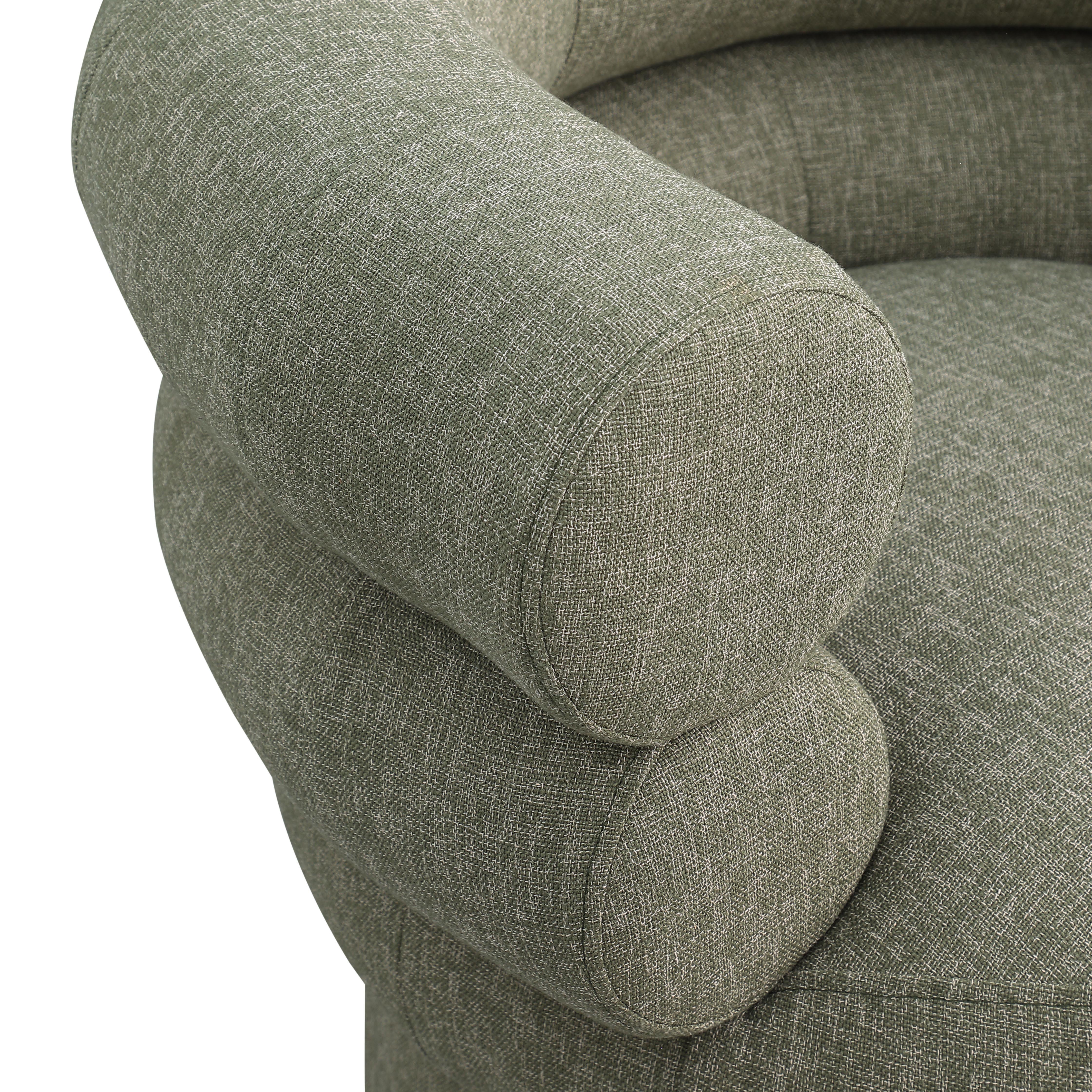 Valentina Linen Textured Fabric Upholstered Swivel Accent Chair
