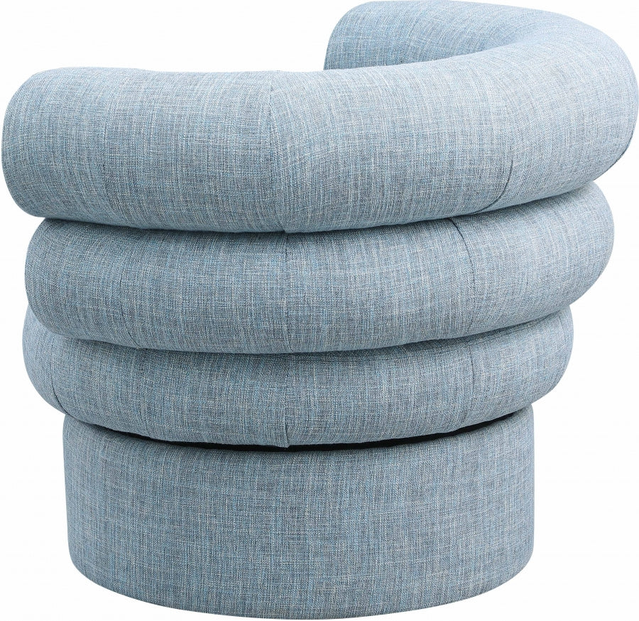 Valentina Linen Textured Fabric Upholstered Swivel Accent Chair