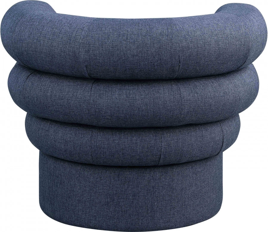 Valentina Linen Textured Fabric Upholstered Swivel Accent Chair