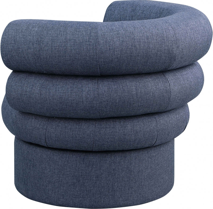 Valentina Linen Textured Fabric Upholstered Swivel Accent Chair