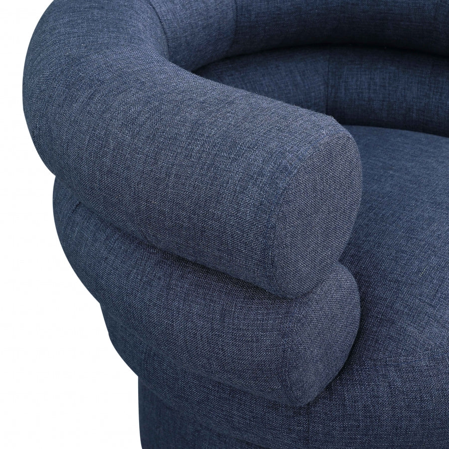 Valentina Linen Textured Fabric Upholstered Swivel Accent Chair