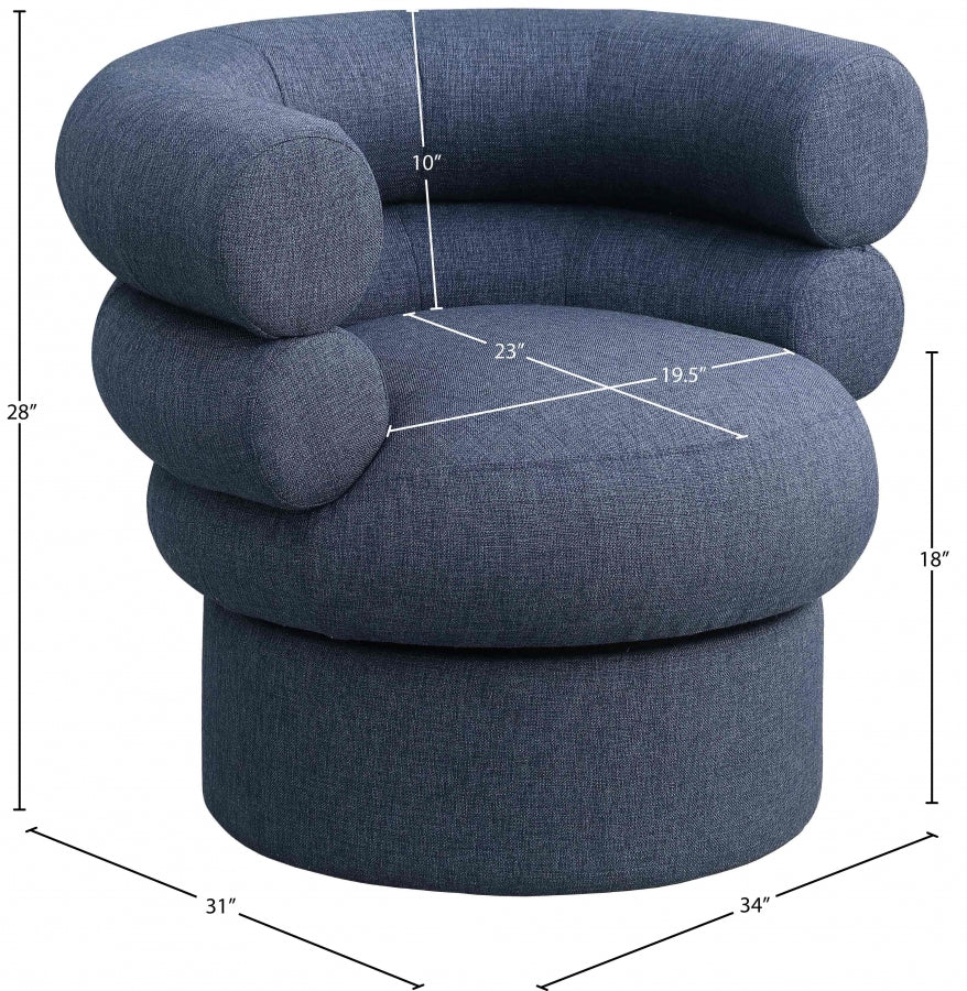 Valentina Linen Textured Fabric Upholstered Swivel Accent Chair