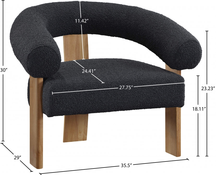 Fauteuil d'appoint rembourré en chenille Vivi