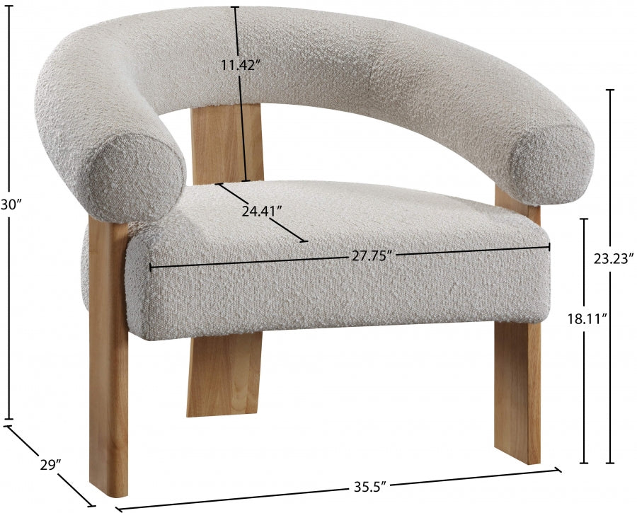 Fauteuil d'appoint rembourré en chenille Vivi