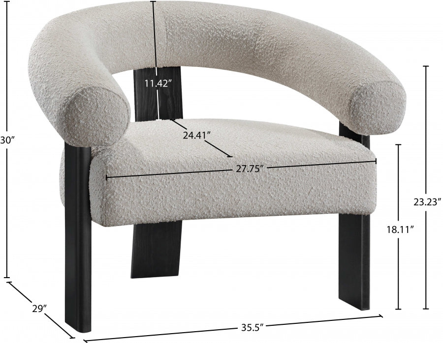 Fauteuil d'appoint rembourré en chenille Vivi