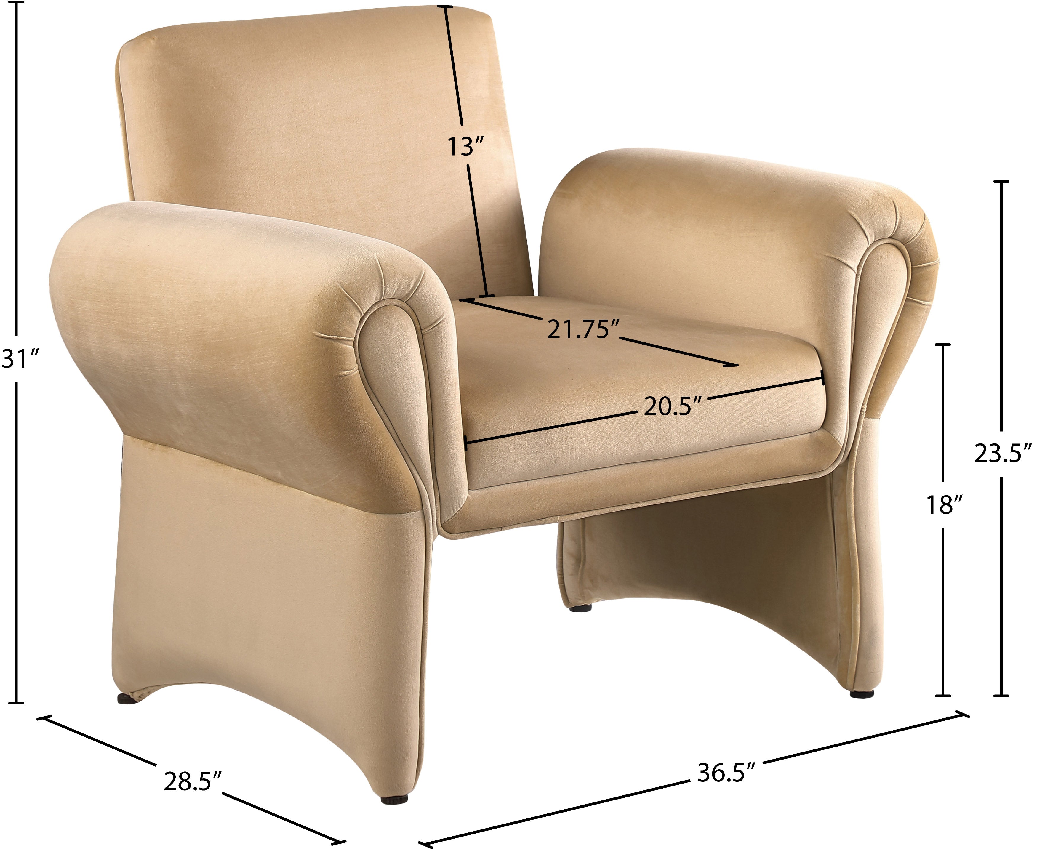 Fleurette Velvet Upholstered Accent Chair