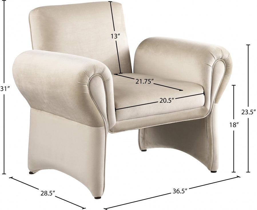 Fleurette Velvet Upholstered Accent Chair