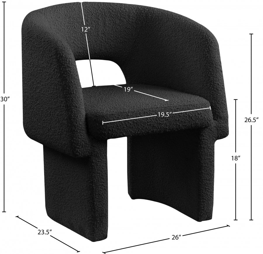 Fauteuil d'appoint rembourré en chenille Vivi
