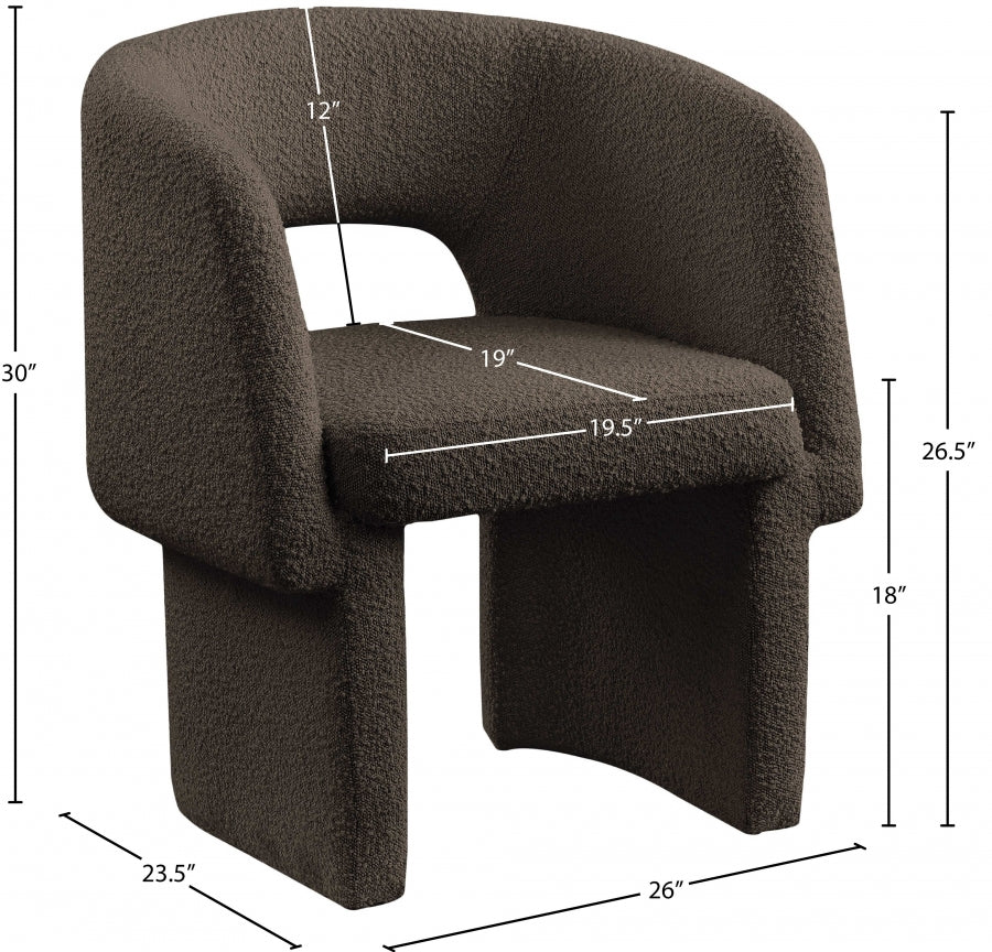 Fauteuil d'appoint rembourré en chenille Vivi