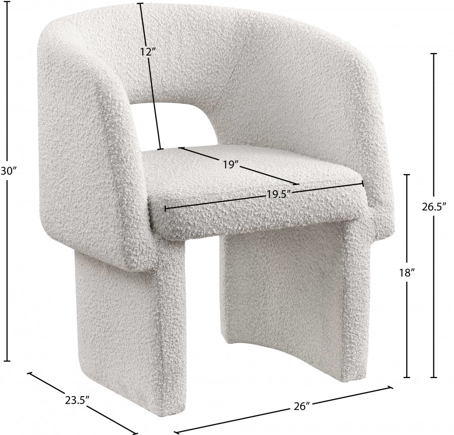 Fauteuil d'appoint rembourré en chenille Vivi