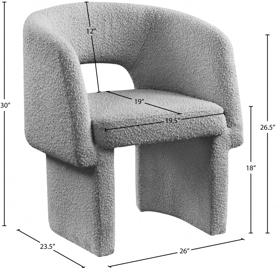 Fauteuil d'appoint rembourré en chenille Vivi