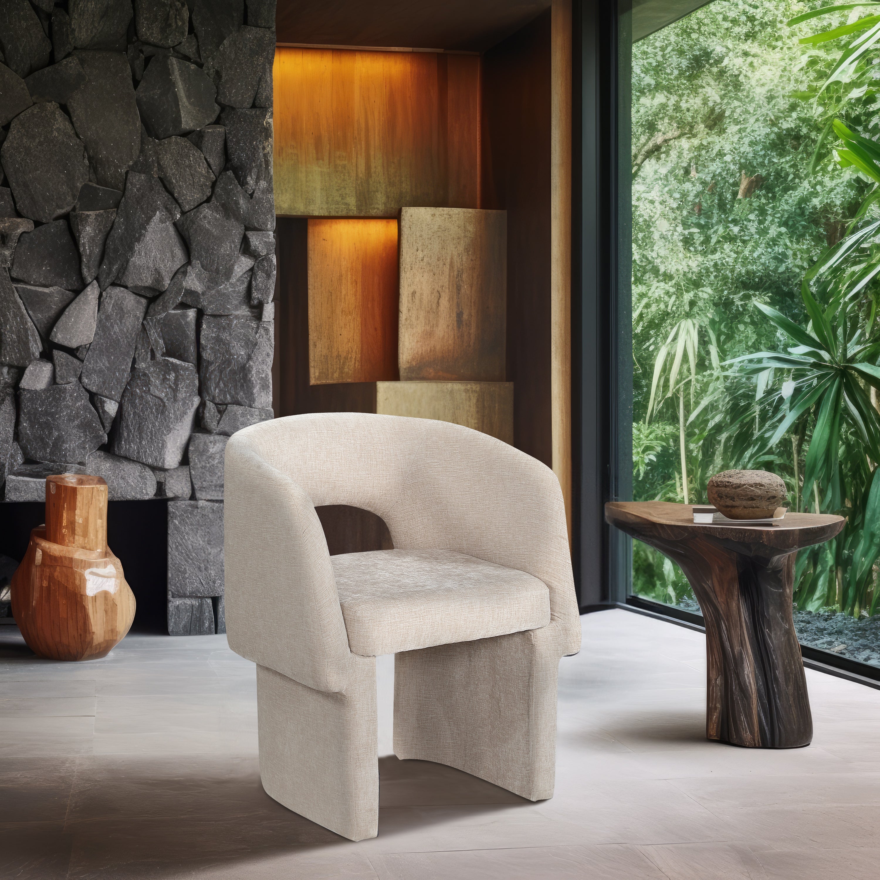 Fauteuil d'appoint rembourré en chenille Vivi