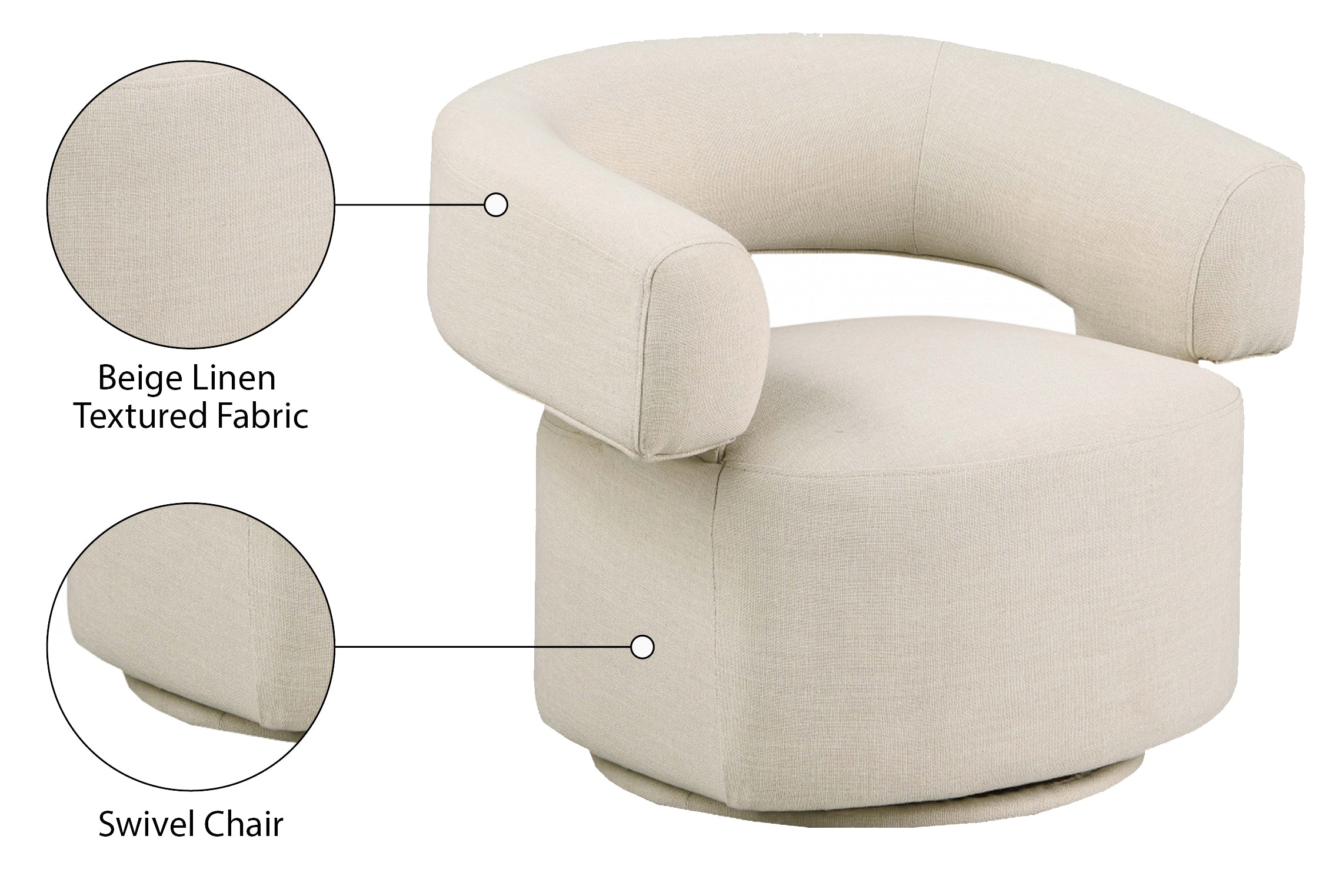 Fauteuil d'appoint rembourré en chenille Vivi