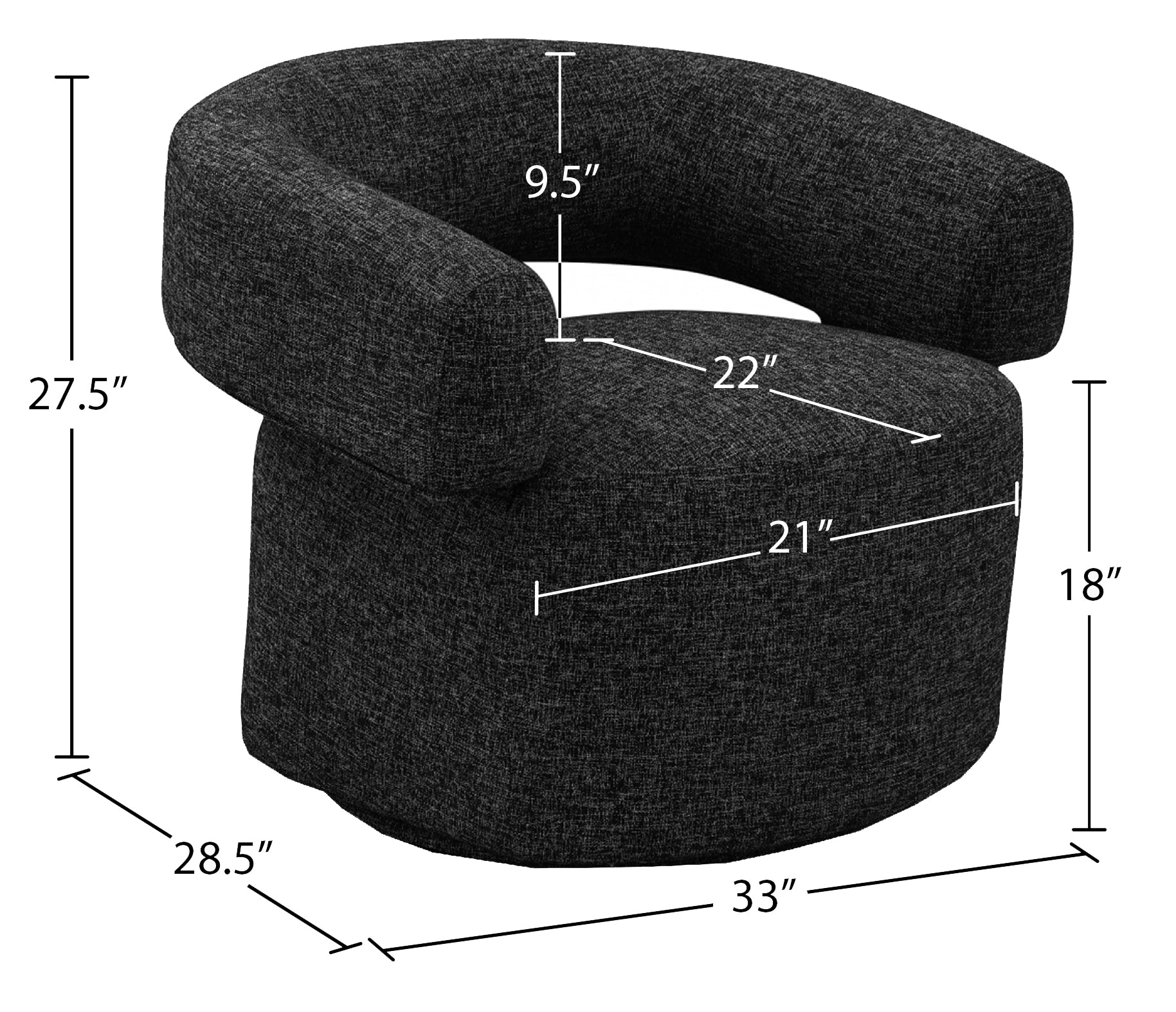 Fauteuil d'appoint rembourré en chenille Vivi