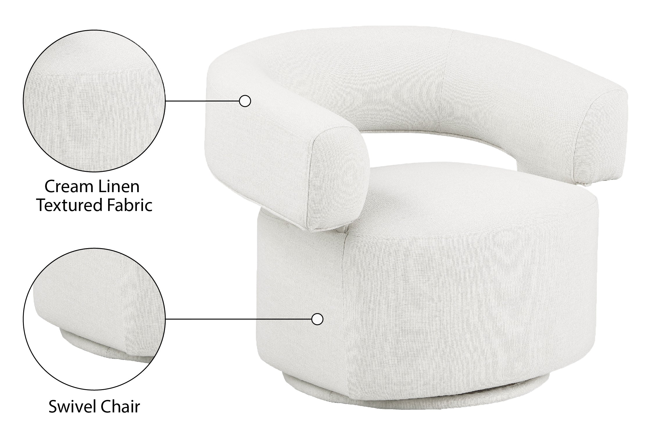 Fauteuil d'appoint rembourré en chenille Vivi