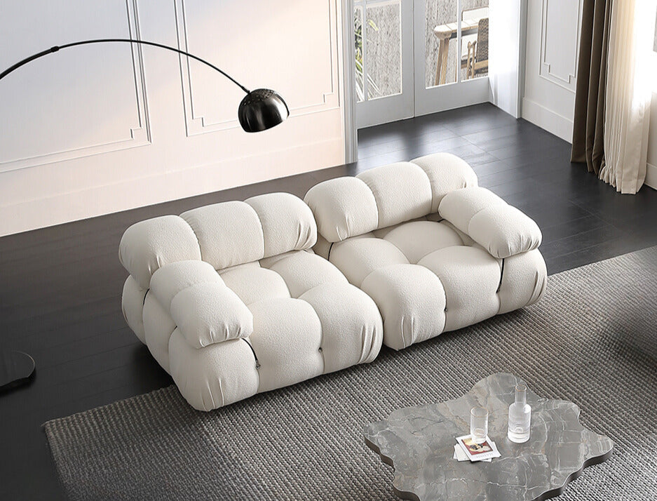 Mario Bellini Boucle Sofa with Ottoman
