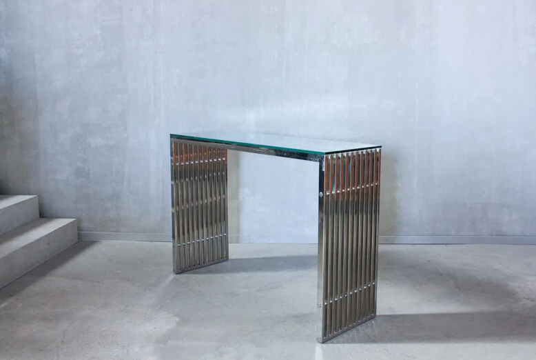 Table console en ardoise avec verre