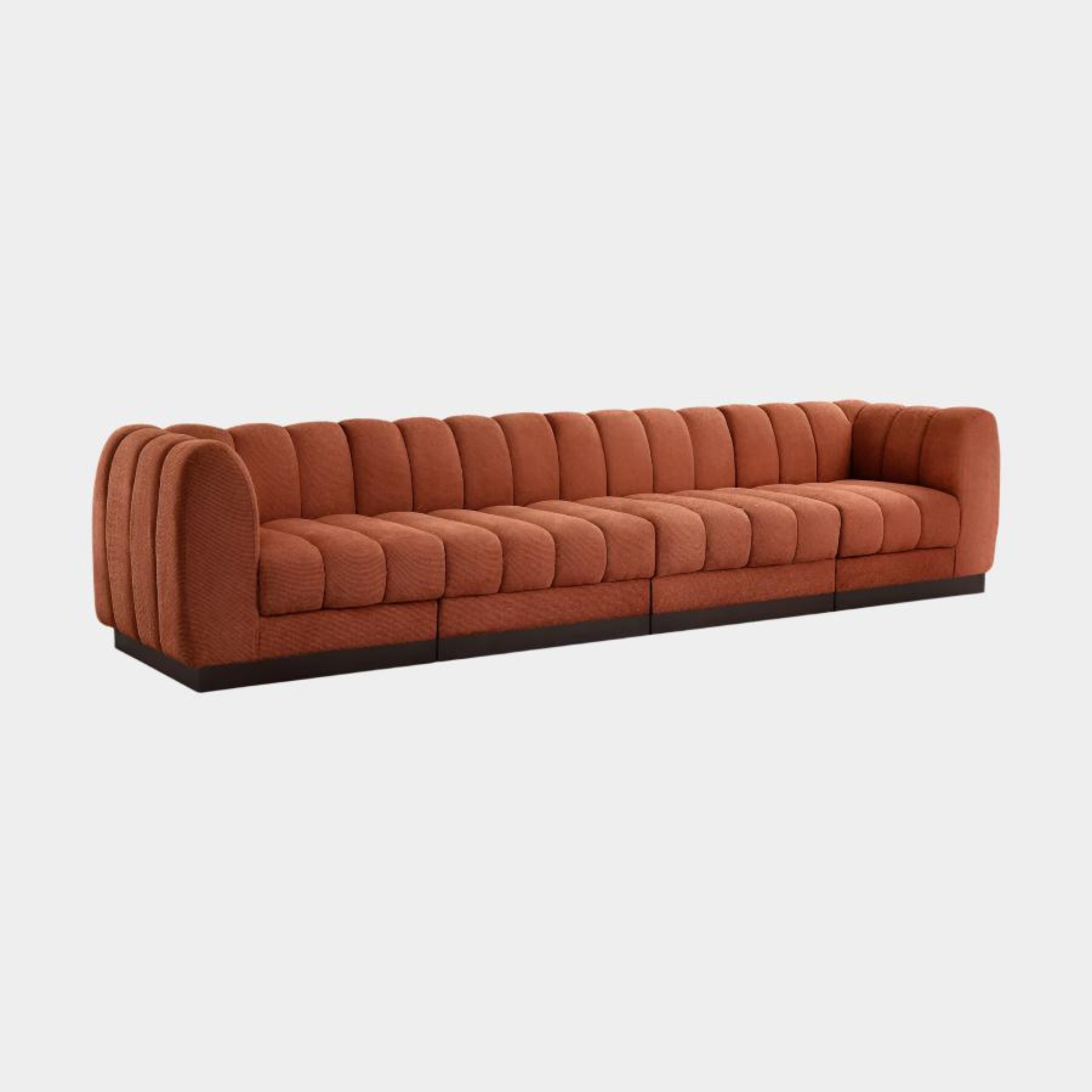 Canapé en tissu chenille Quinn avec accoudoirs