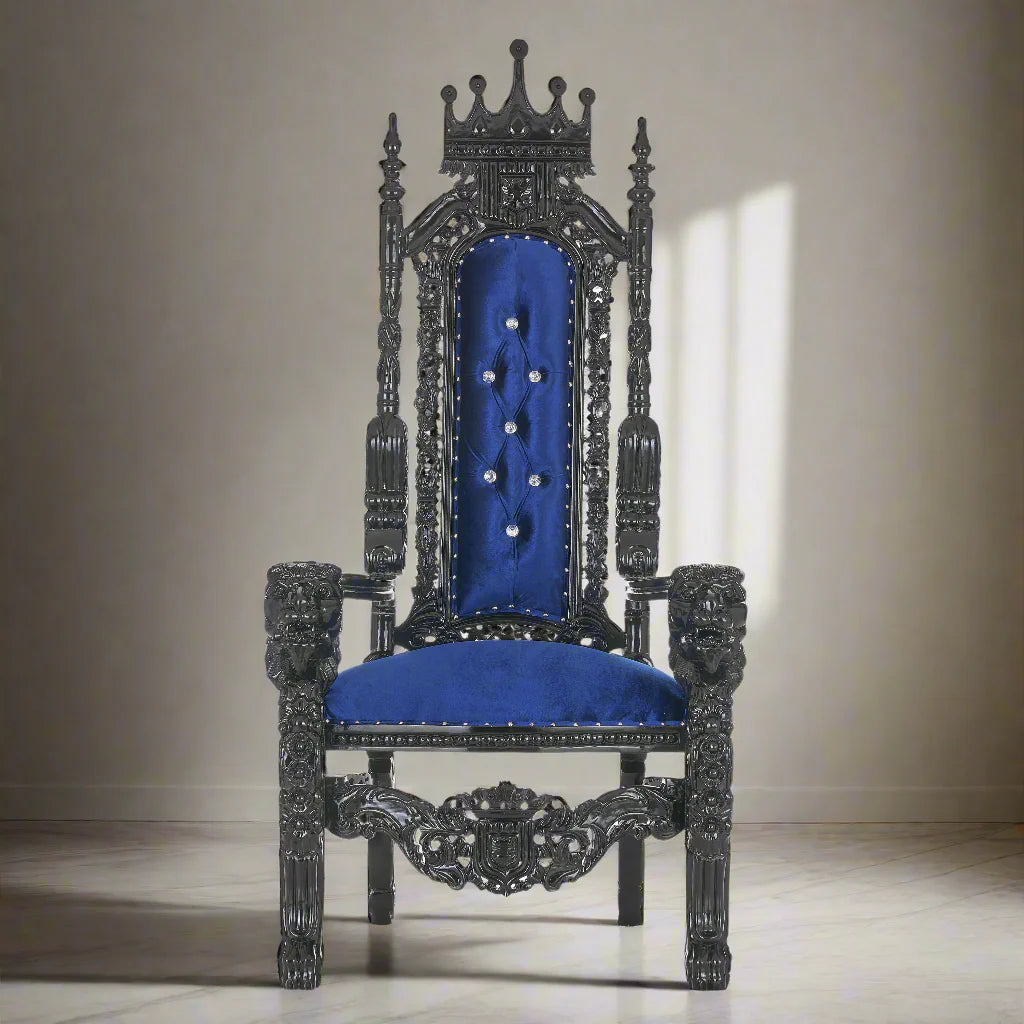 King David Crown Throne Chair - Velvet