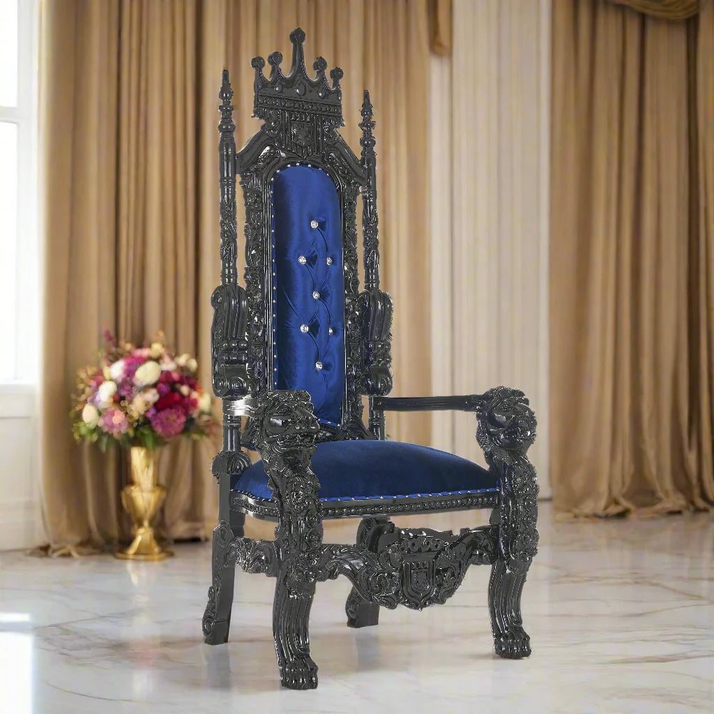 King David Crown Throne Chair - Velvet