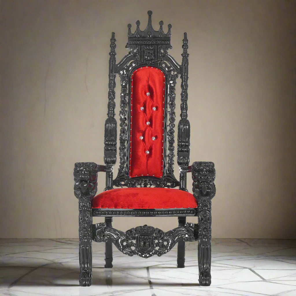 King David Crown Throne Chair - Velvet