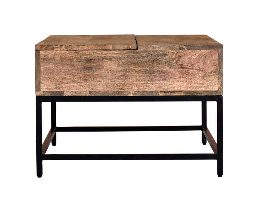 Ojas Lift-Top Coffee Table in Natural Burnt and Black