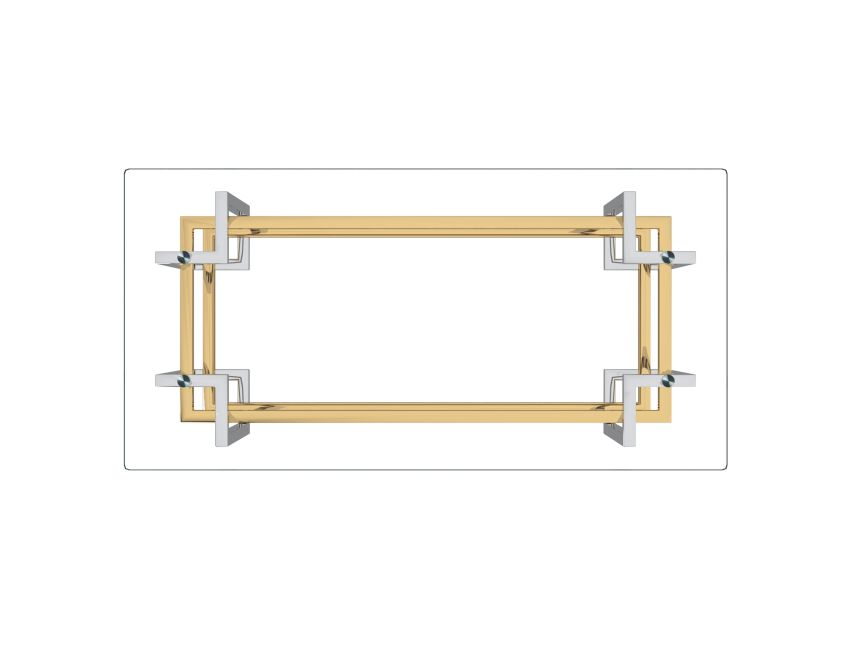 Florina Coffee Table in Silver and Gold