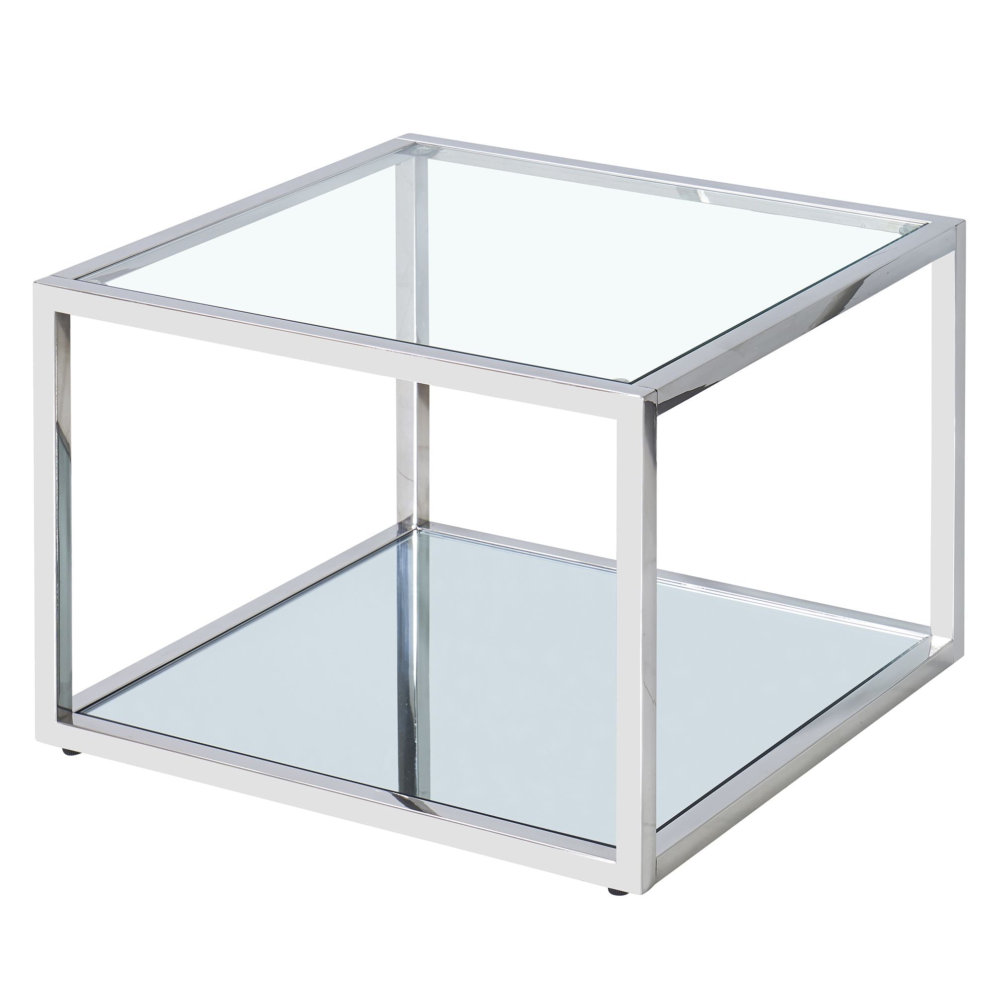 Casini Small Square Coffee Table in Silver