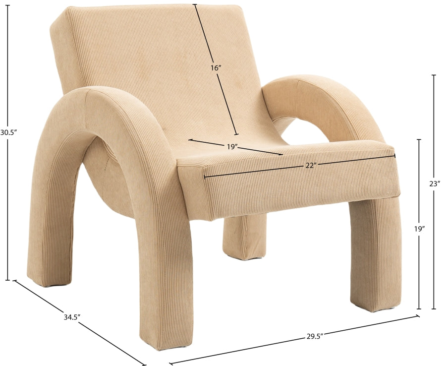 Fauteuil d'appoint rembourré en chenille Vivi