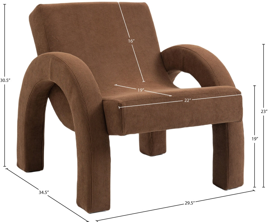 Fauteuil d'appoint rembourré en chenille Vivi