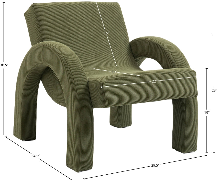 Fauteuil d'appoint rembourré en chenille Vivi