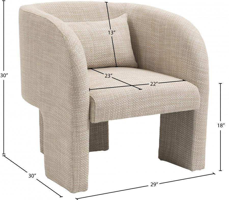 Fauteuil d'appoint rembourré en chenille Vivi