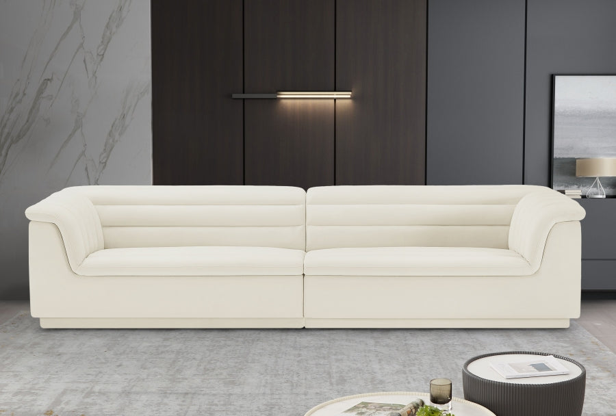 Cascade Velvet Fabric Sofa