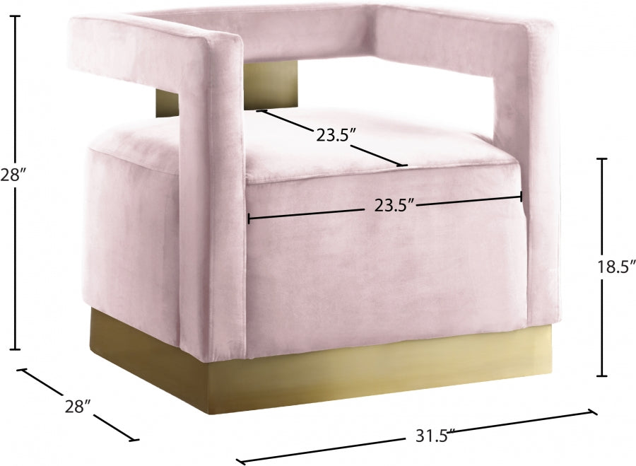 Armani Velvet Upholstered Accent Chair