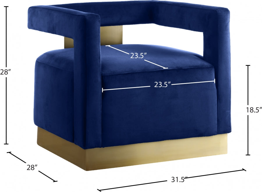 Armani Velvet Upholstered Accent Chair