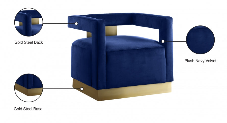 Armani Velvet Upholstered Accent Chair