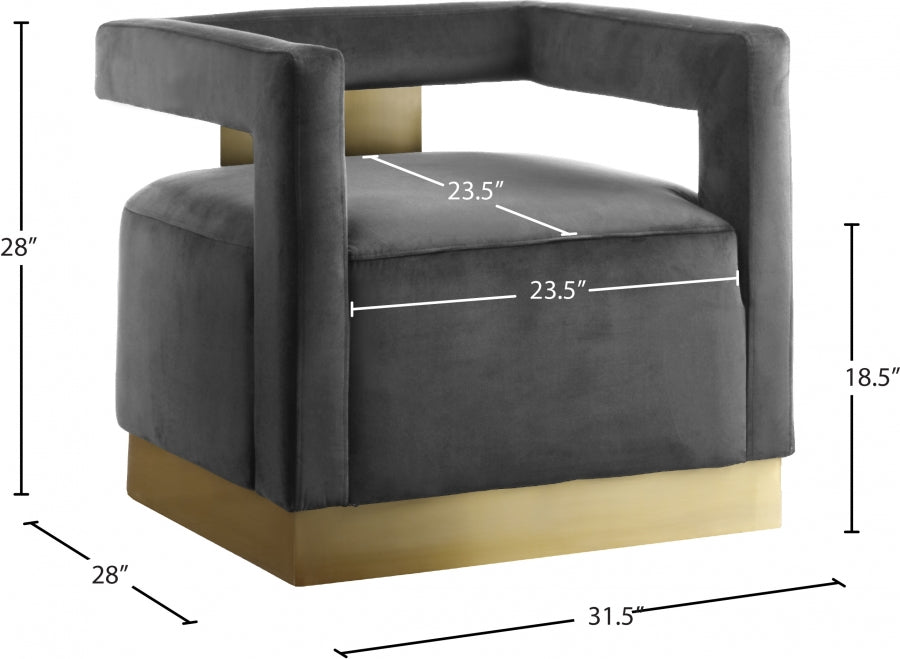Armani Velvet Upholstered Accent Chair